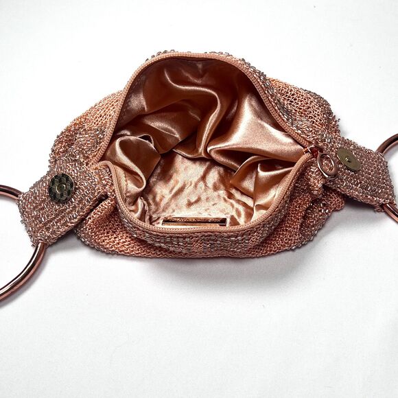 ✨ St. Xavier Goldie Hand-Beaded Bracelet Bag – Rose Gold Evening Clutch ✨ - Picture 8 of 11